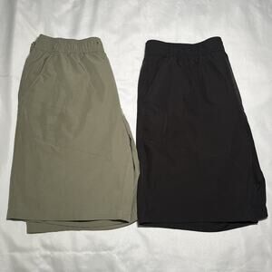 Lot of 2 Gerry Men Trail Shorts Size XL Black Green Outdoor Hike Stretch *READ*